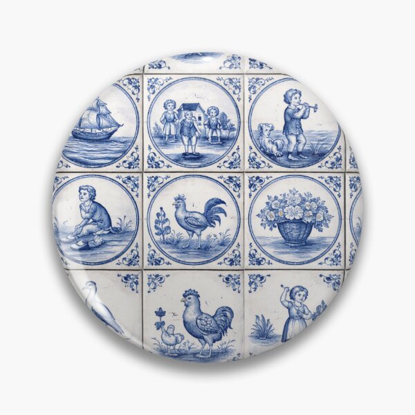 Item preview, Delfts Blauw – Klassiek Nederlands Tegelpatroon designed and sold by Cleora Art .