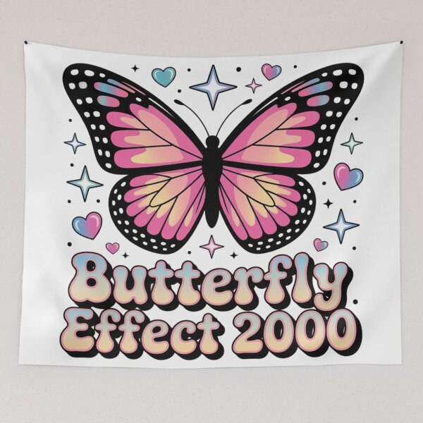 Item preview, Y2K Glowing Pink Butterfly Effect 2000 - Chrome Wings & Neon Sparkle designed and sold by mo-carnival.
