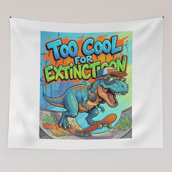 Item preview, Too Cool For Extinction – Skater T-Rex Dinosaur designed and sold by GBDesigner.