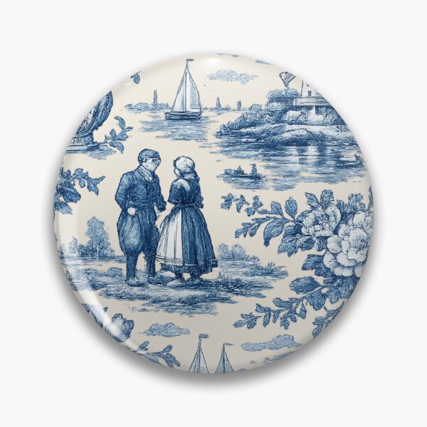 Item preview, Delfts Blauw – Retro Nederlands Toile Patroon designed and sold by Cleora Art .