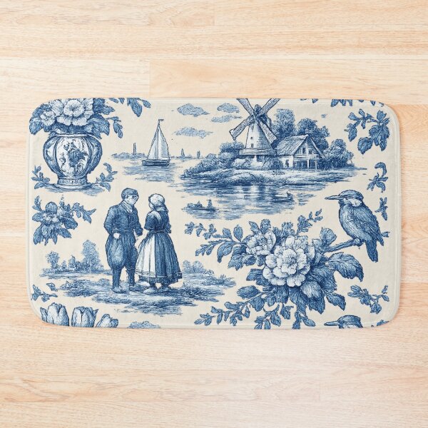 Item preview, Delfts Blauw – Retro Nederlands Toile Patroon designed and sold by Cleora Art .