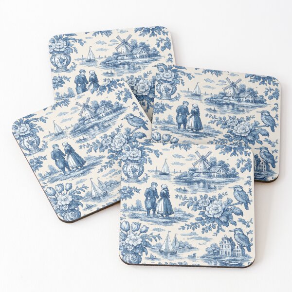 Item preview, Delfts Blauw – Retro Nederlands Toile Patroon designed and sold by Cleora Art .