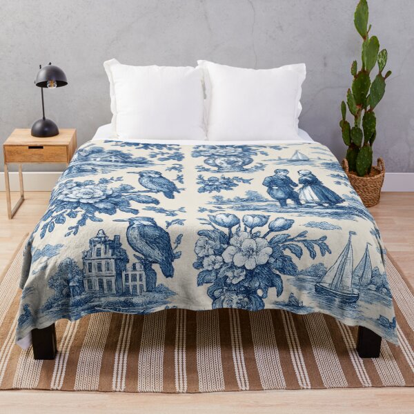 Item preview, Delfts Blauw – Retro Nederlands Toile Patroon designed and sold by Cleora Art .