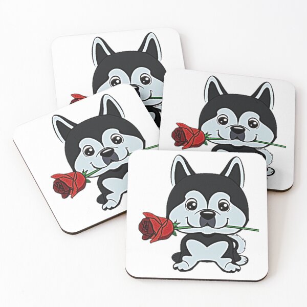 Item preview, Cute Husky Puppy and Rose designed and sold by NoxLand.