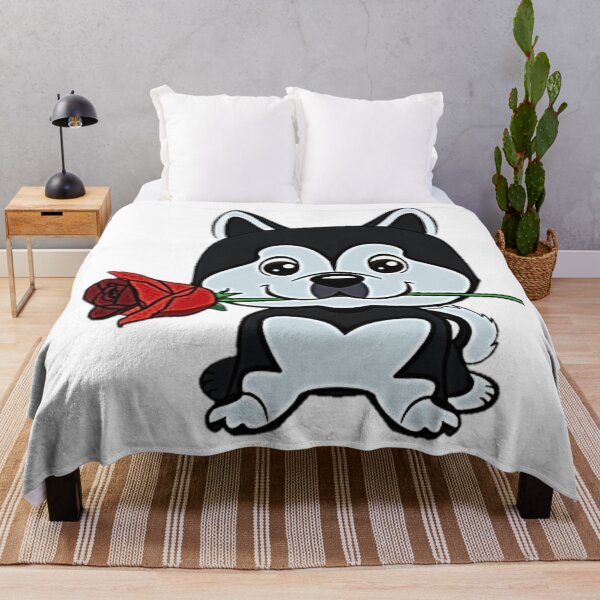 Item preview, Cute Husky Puppy and Rose designed and sold by NoxLand.
