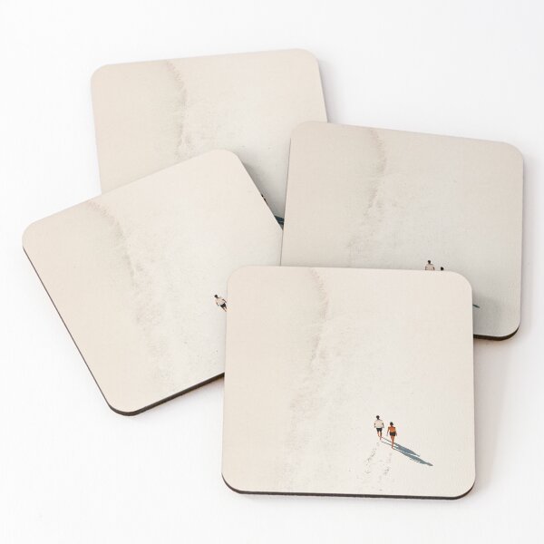 Item preview, The Beach Walk - Soft Beige Landscape with Two Walkers designed and sold by Rogervdb.
