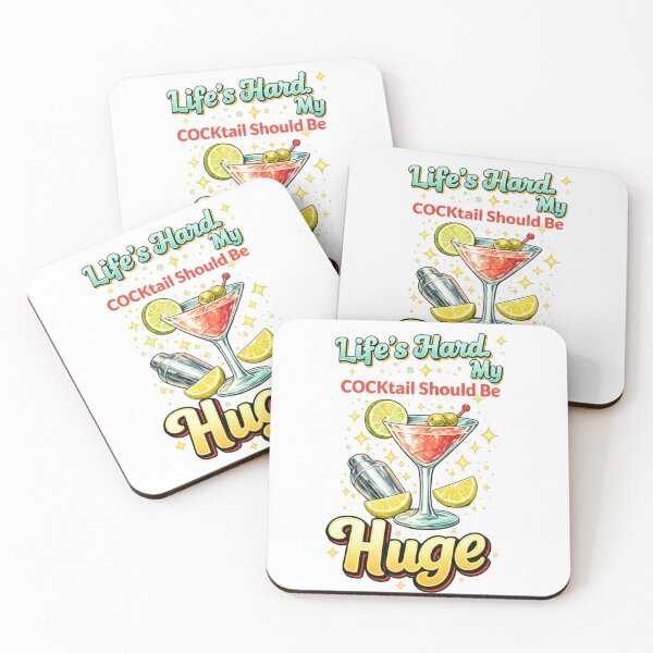Item preview, Life Is Hard Huge Cocktail Retro Illustration designed and sold by TheNyneShop.