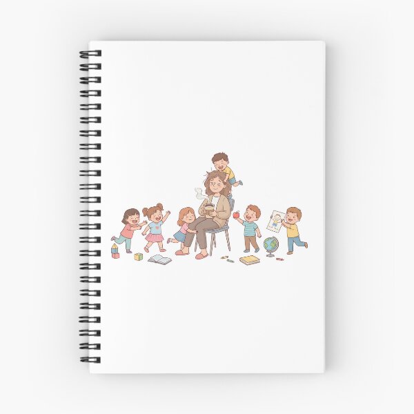 Item preview, Childhood Educator with Children – Caring Preschool Teacher Illustration designed and sold by KivaroArt.