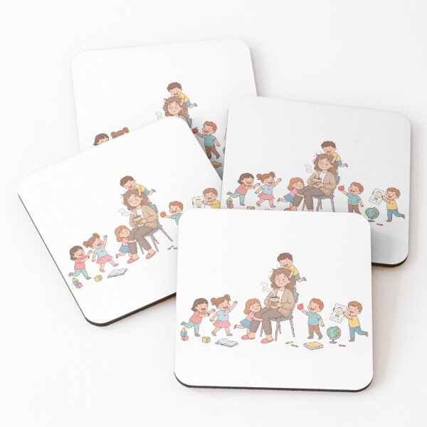 Item preview, Childhood Educator with Children – Caring Preschool Teacher Illustration designed and sold by KivaroArt.