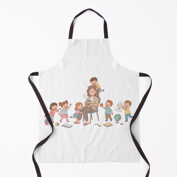 Item preview, Childhood Educator with Children – Caring Preschool Teacher Illustration designed and sold by KivaroArt.