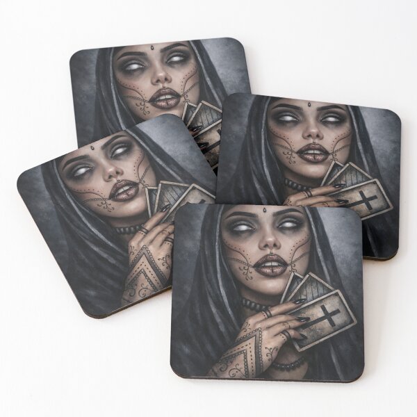 Item preview, Gothic fortune teller with tarot cards, symbolizing magic, destiny, and the dark aesthetic. designed and sold by KikimorazPiekla.