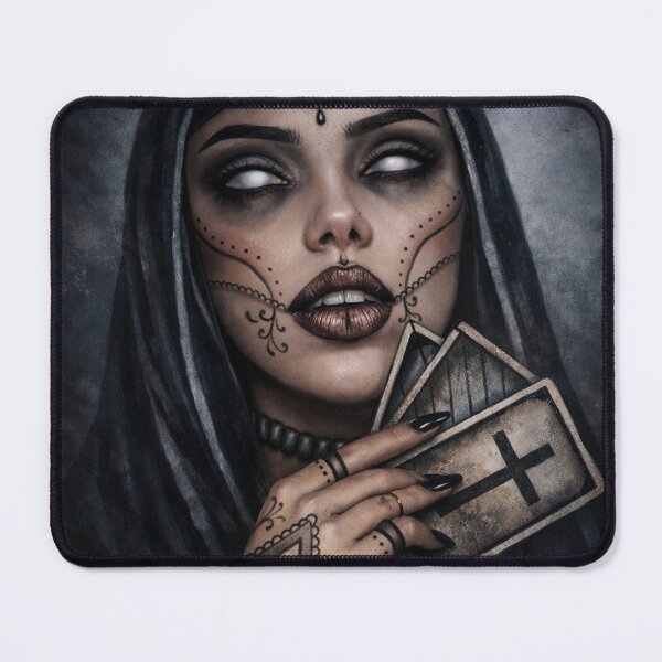Item preview, Gothic fortune teller with tarot cards, symbolizing magic, destiny, and the dark aesthetic. designed and sold by KikimorazPiekla.