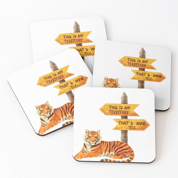 Item preview, My Territory - Funny Sassy Watercolor Tiger Sticker designed and sold by ekmusafir.