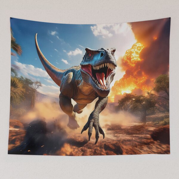 Item preview, Colorful Dinosaur Wallcovering Tapestry, duvet cover, throw blanket, shower curtain designed and sold by CharlottePlaceArt.
