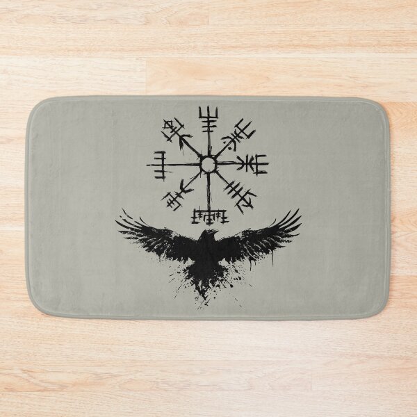 Aperçu de l'œuvre Corbeau avec Vegvísir, symbole de la mythologie nordique créée et vendue par Beltschazar.