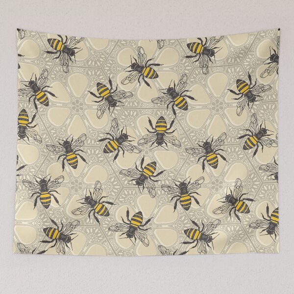 Item preview, honey hive floral buttermilk taupe designed and sold by scrummy.