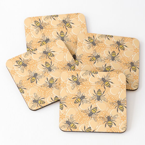 Item preview, honey hive floral apricot orange designed and sold by scrummy.