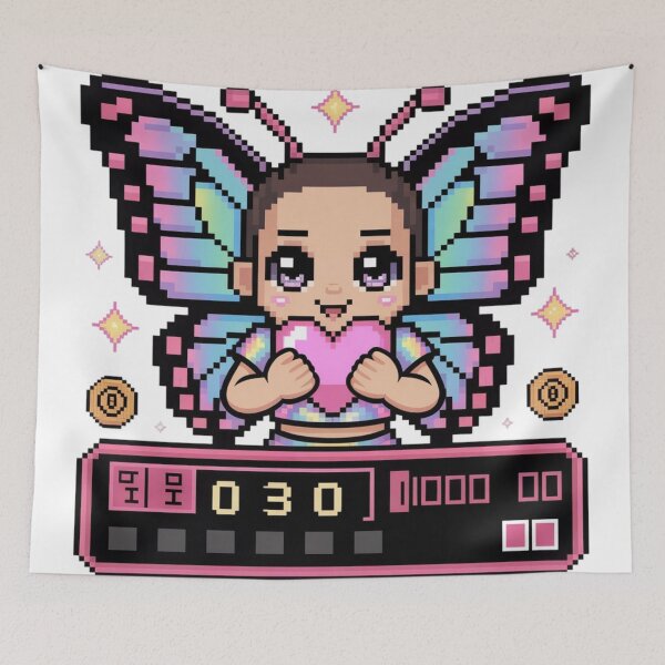 Item preview, Pixel 8-Bit Y2K Chibi Butterfly Sprite - Cute Heart Holder Retro Game designed and sold by mo-carnival.