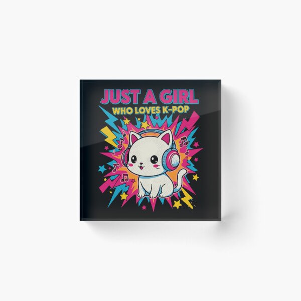 Item preview, Just A Girl Who Loves K-Pop Cute Korean Music Cat designed and sold by LuminOrb.