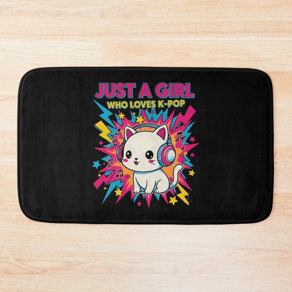 Item preview, Just A Girl Who Loves K-Pop Cute Korean Music Cat designed and sold by LuminOrb.