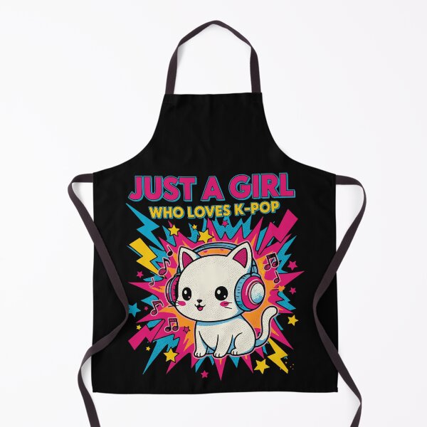 Item preview, Just A Girl Who Loves K-Pop Cute Korean Music Cat designed and sold by LuminOrb.