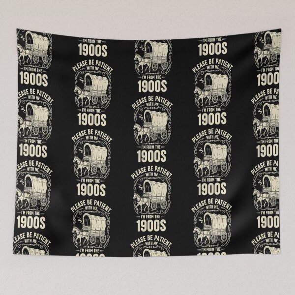 Item preview, Please Be Patient 1900s Covered Wagon Horse Vintage Humor Design designed and sold by FreeArt2.