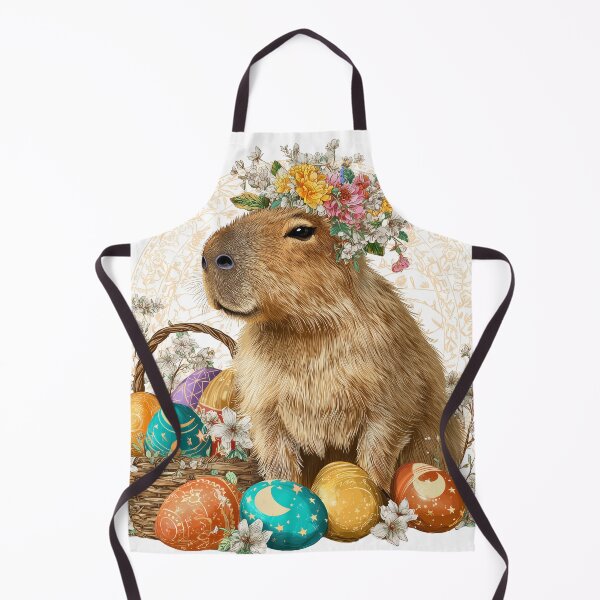 Item preview, Floral Capybara Easter Celebration - Spring Meadow Fantasy Art designed and sold by Hakubiya.