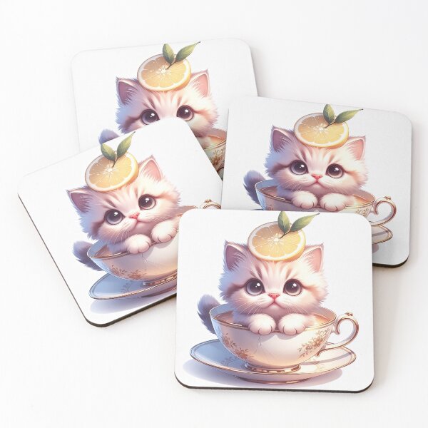 Item preview, Adorable Chibi Kitten in a Tea Cup designed and sold by mijokij11.