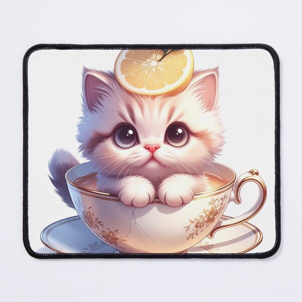 Item preview, Adorable Chibi Kitten in a Tea Cup designed and sold by mijokij11.