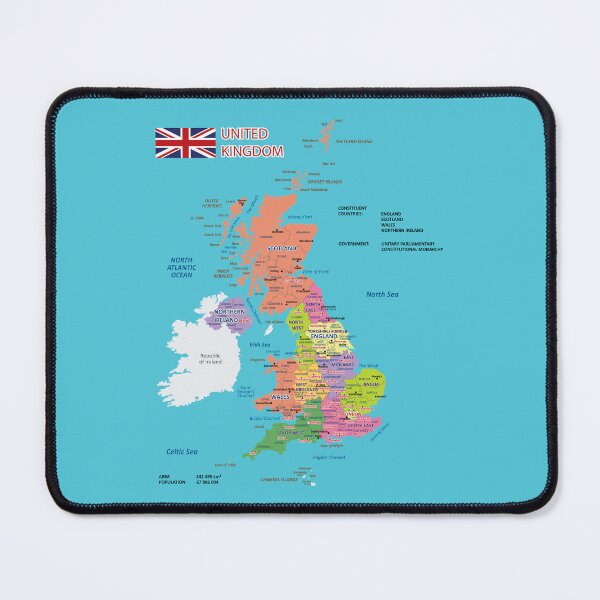 Item preview, Political and administrative map of The United Kingdom of Great Britain and Northern Ireland designed and sold by alijun.
