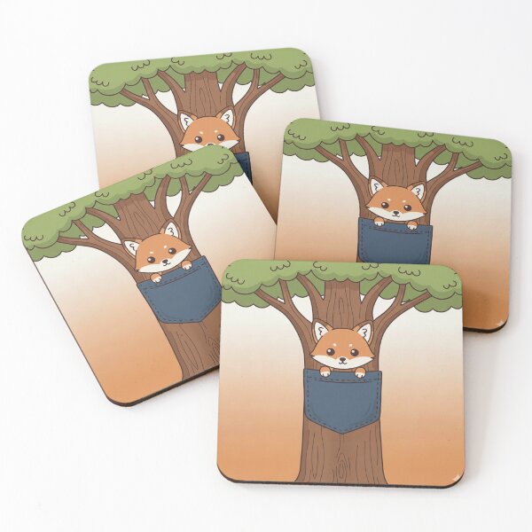 Item preview, Fox Peeking From Tree Pocket designed and sold by mijokij11.