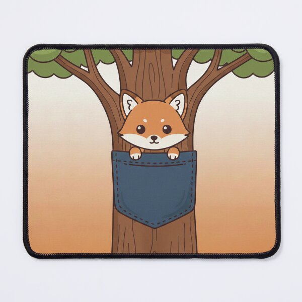 Item preview, Fox Peeking From Tree Pocket designed and sold by mijokij11.