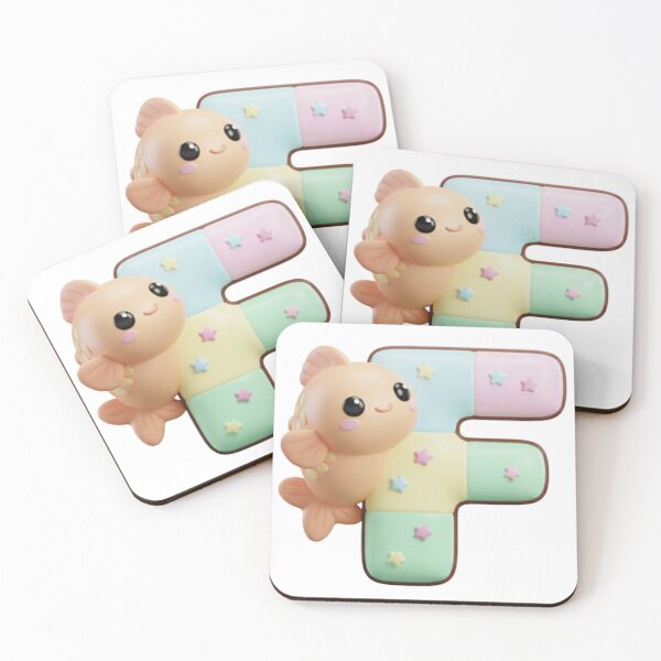 Item preview, Cute Goldfish Letter F – Pastel 3D Kawaii Alphabet for Teachers and Nursery designed and sold by Rose Collection Shop.