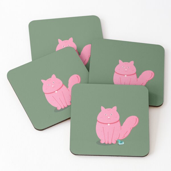 Item preview, Chubby Pink Cat designed and sold by ellealsopaints.