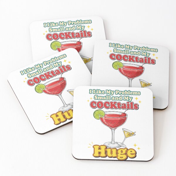Item preview, Funny Retro Small Problems Huge Cocktails Art designed and sold by TheNyneShop.