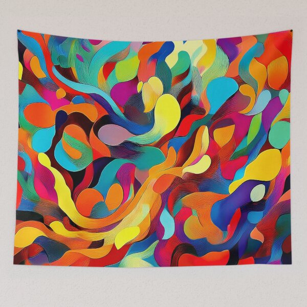 Item preview, Colorful Wallcovering Tapestry, duvet cover, throw blanket, shower curtain designed and sold by CharlottePlaceArt.
