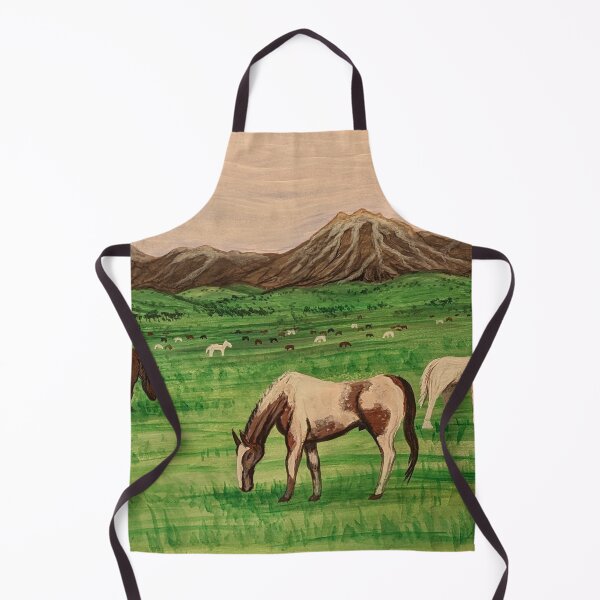 Item preview, Horses grazing near the mountain range designed and sold by Matt Starr Fine Art .