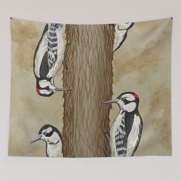 Item preview, Downy woodpeckers in the forest  designed and sold by Matt Starr Fine Art .