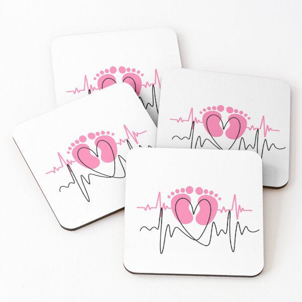 Item preview, New born babyBaby Footprint Heartbeat – Cute Newborn Love Line Art designed and sold by GoldenSparkleShop.