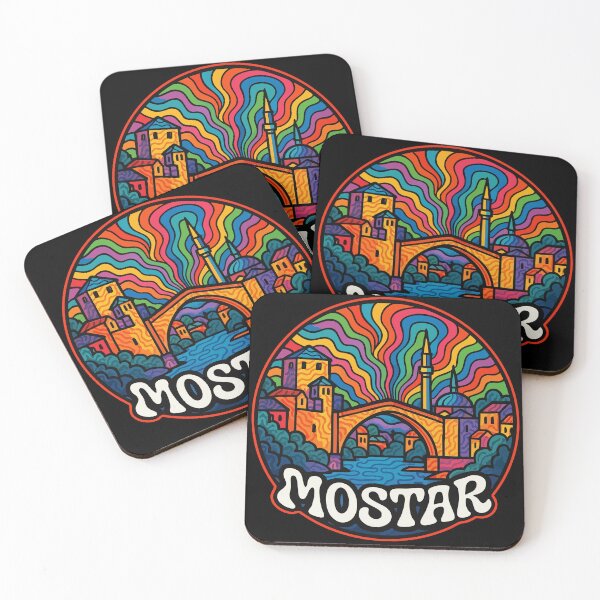 Item preview, Mostar Bridge Bosnia And Herzegovina Trippy Art Travel designed and sold by TomFrontierArt.