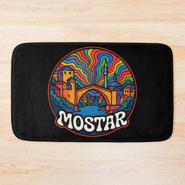Item preview, Mostar Bridge Bosnia And Herzegovina Trippy Art Travel designed and sold by TomFrontierArt.