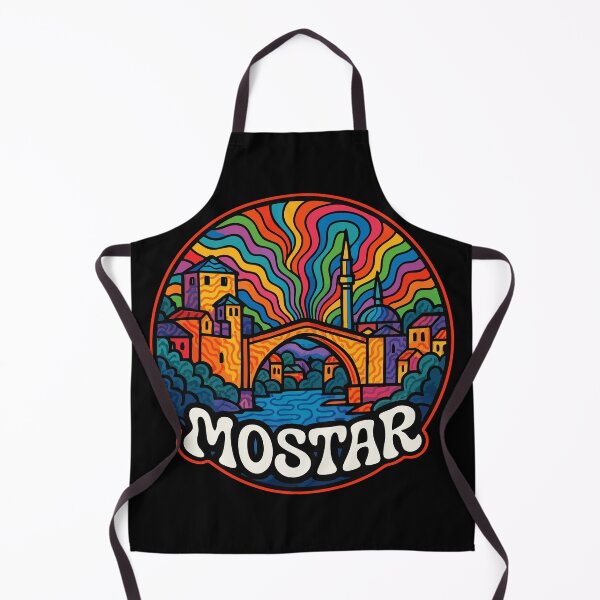 Item preview, Mostar Bridge Bosnia And Herzegovina Trippy Art Travel designed and sold by TomFrontierArt.