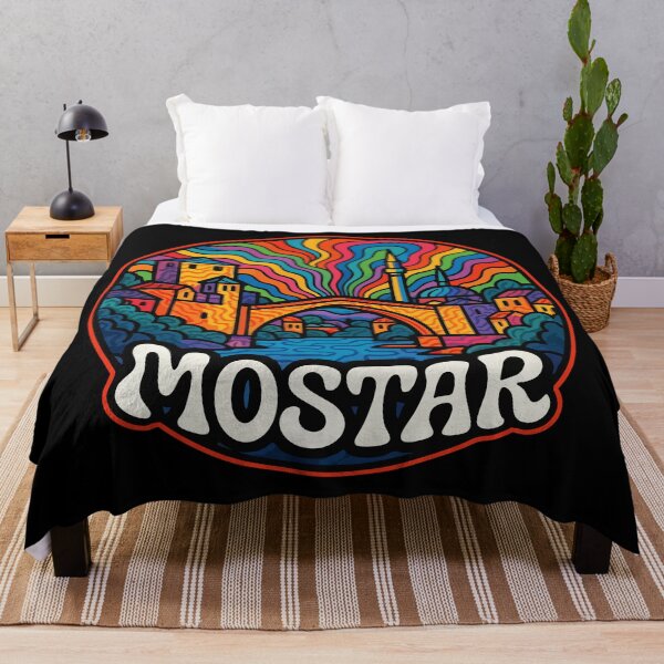 Item preview, Mostar Bridge Bosnia And Herzegovina Trippy Art Travel designed and sold by TomFrontierArt.