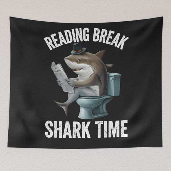 Item preview, Funny Shark on Toilet Reading Newspaper T-Shirt - Reading Break Shark Time Graphic - Humorous Great White Shark in Fedora Hat for Book Lovers and Ocean Fans designed and sold by ZyxDes.