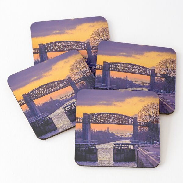 Item preview, Latchford Locks sunset on Manchester Ship Canal, Warrington, Cheshire designed and sold by Local gifts from HotpixUK .