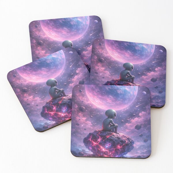 Item preview, Dreamy alien under a pink planet designed and sold by Hosharu Gaming.