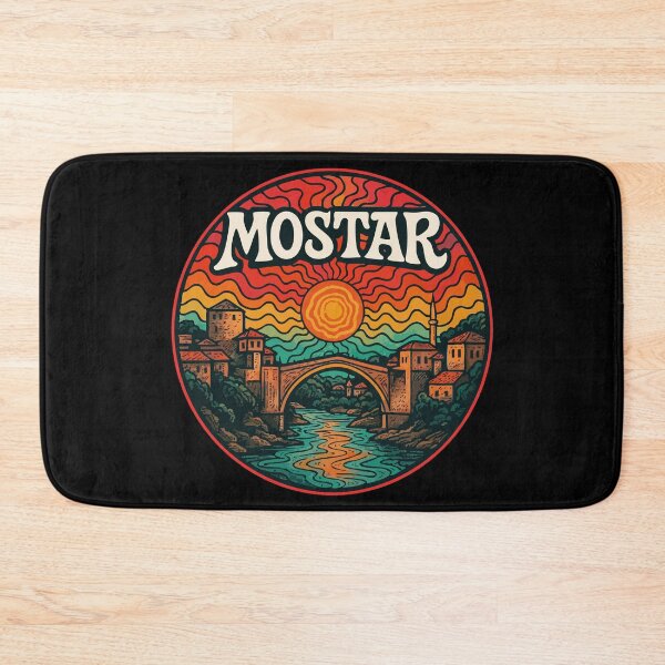 Item preview, Mostar Bridge Bosnia And Herzegovina Trippy Art designed and sold by TomFrontierArt.