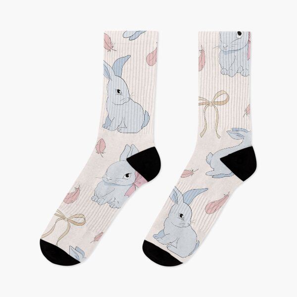 Item preview, White Rabbits with Bows and Feathers designed and sold by AnimaliaStar.