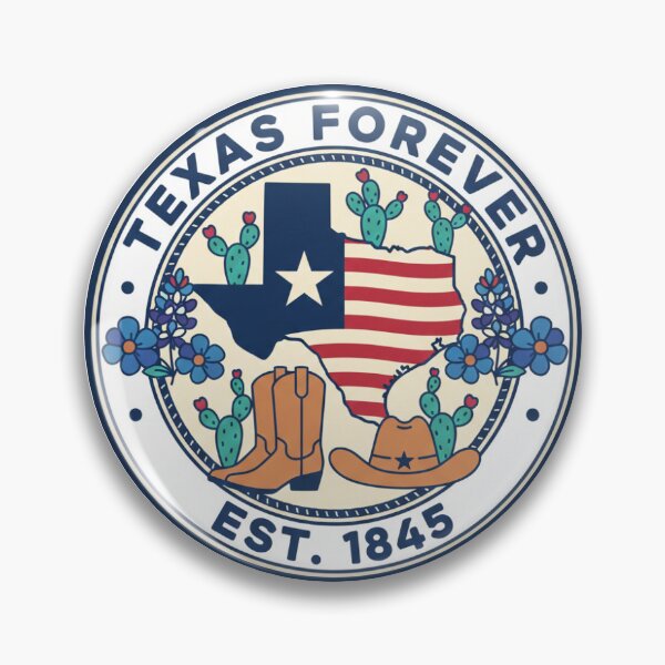 Item preview, Texas Forever Retro State Map Floral Emblem designed and sold by TexasFirst.