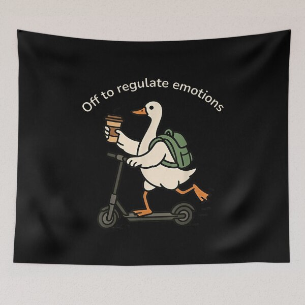 Item preview, Off To Regulate Emotions Cute Duck On Scooter Mental Health Awareness designed and sold by SaboCollita.